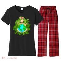 Mother Gaia Earth World Cute Women's Flannel Pajama Set thumb 0