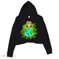 Mother Gaia Earth World Cute Crop Fleece Hoodie thumb 0