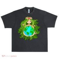 Mother Gaia Earth World Cute Urban Oversized Heavyweight T-Shirt thumb 0