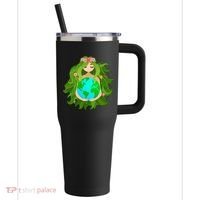 Mother Gaia Earth World Cute 40oz Vacuum Insulated Stainless Steel Travel Tumbler thumb 0