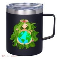 Mother Gaia Earth World Cute 12oz Stainless Steel Coffee Mug thumb 0