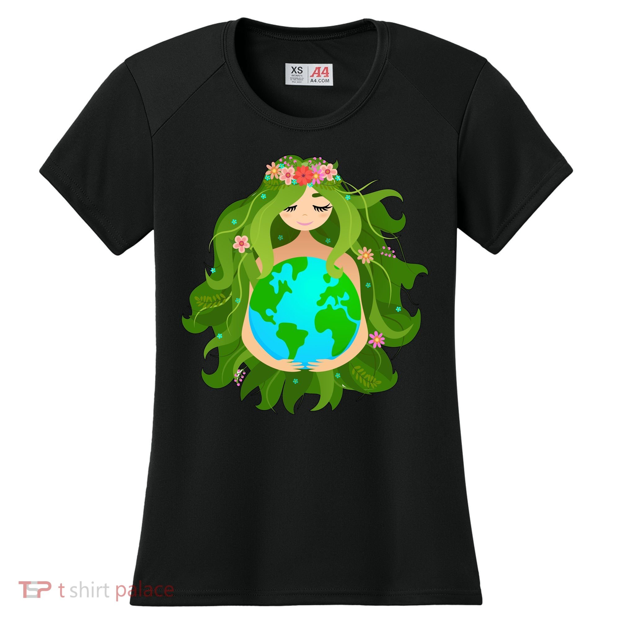 Mother Gaia Earth World Cute Women's Cooling Performance Crew T-Shirt