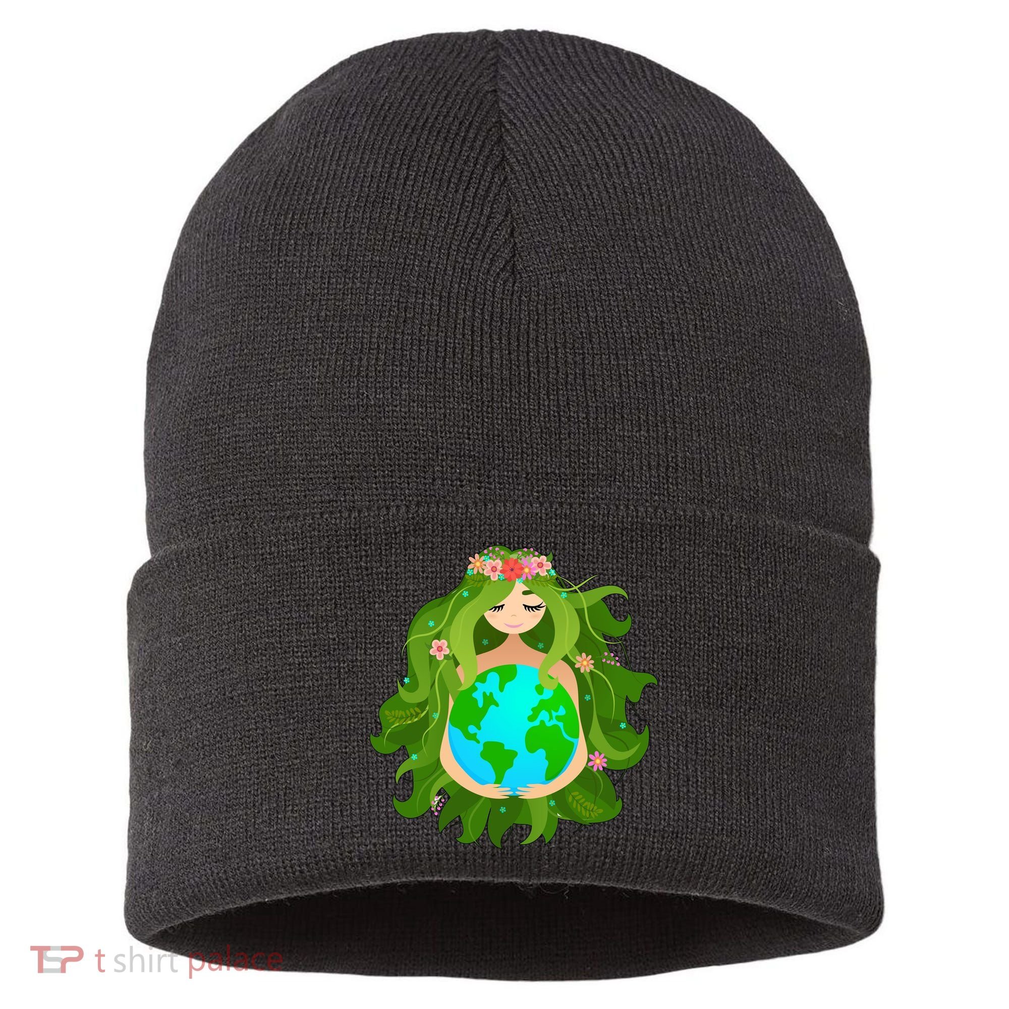 Mother Gaia Earth World Cute Sustainable Knit Beanie