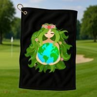 Mother Gaia Earth World Cute Golf Towel thumb 1