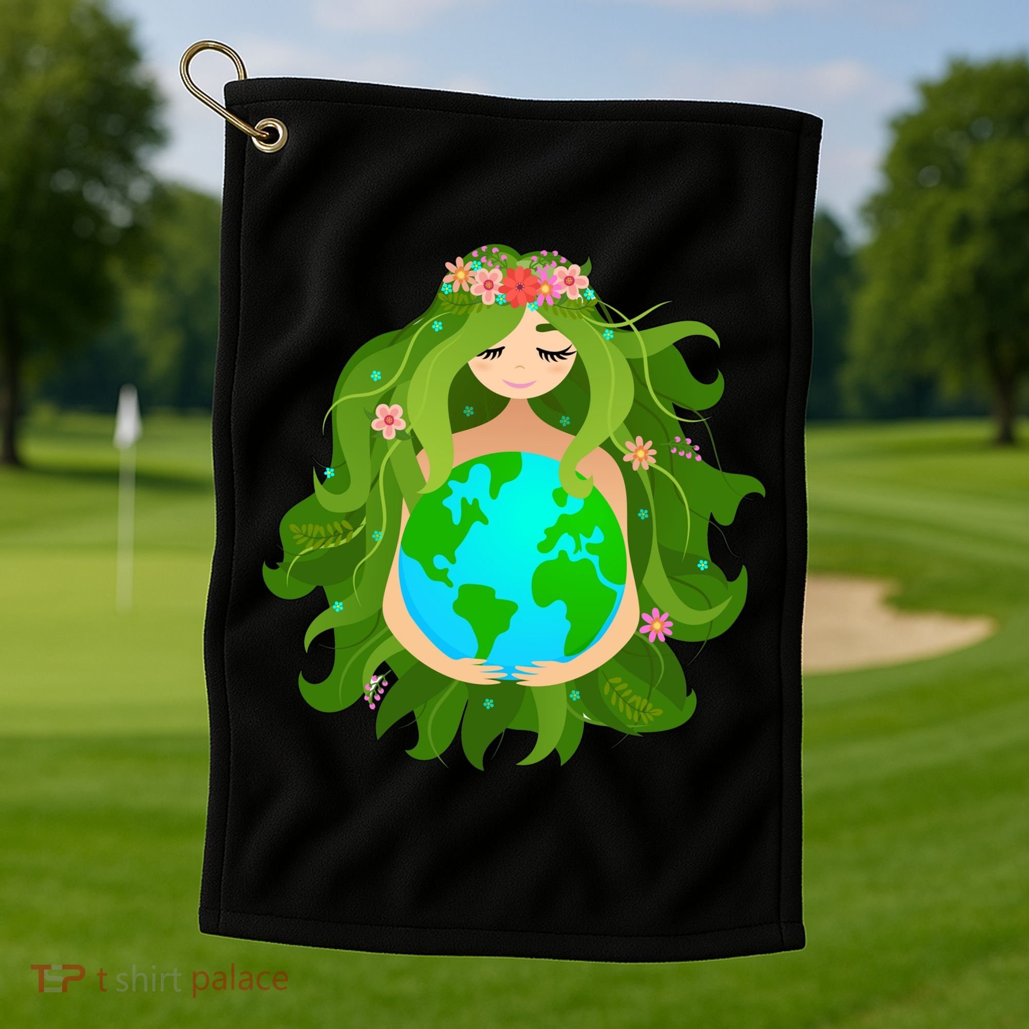Mother Gaia Earth World Cute Golf Towel