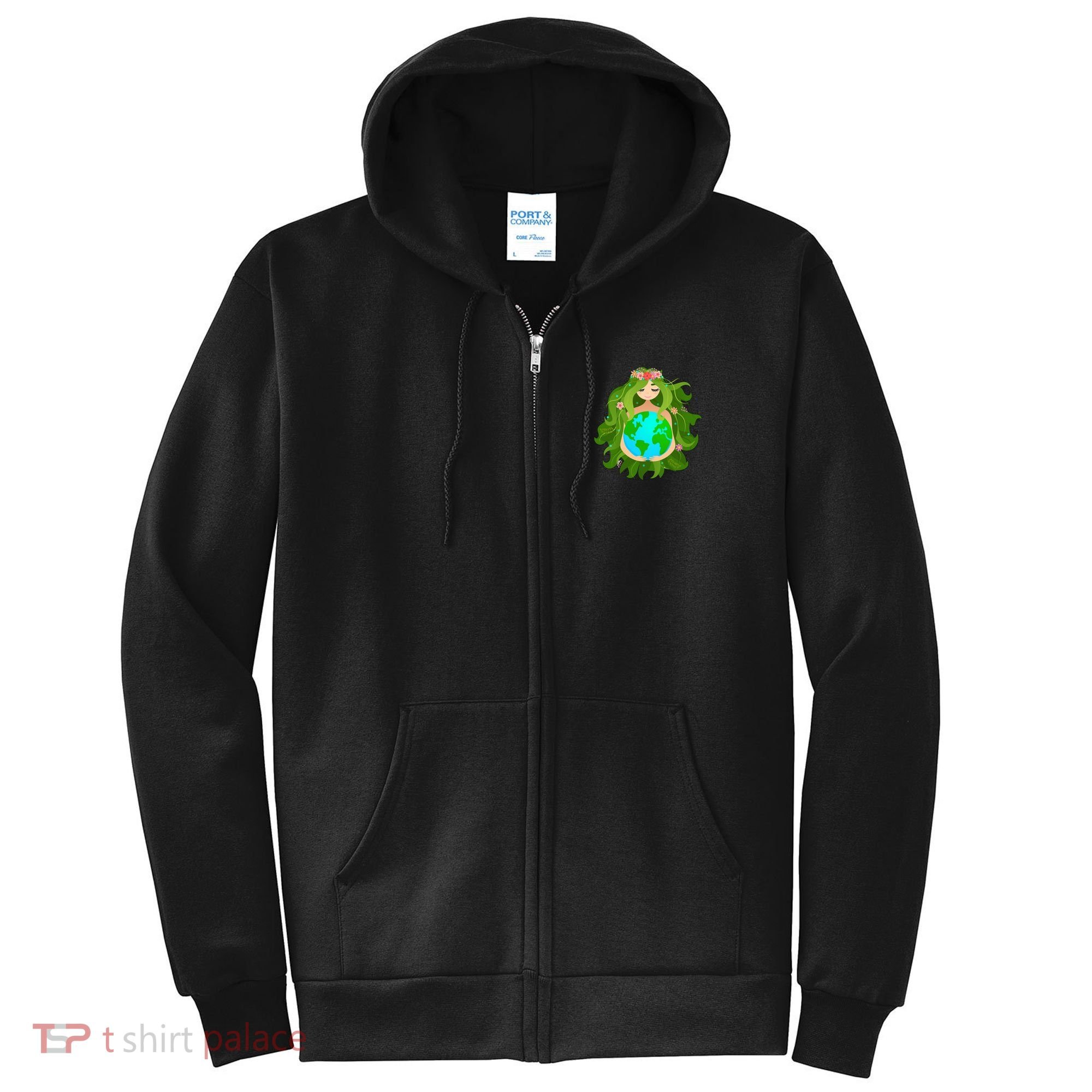Mother Gaia Earth World Cute Full Zip Hoodie