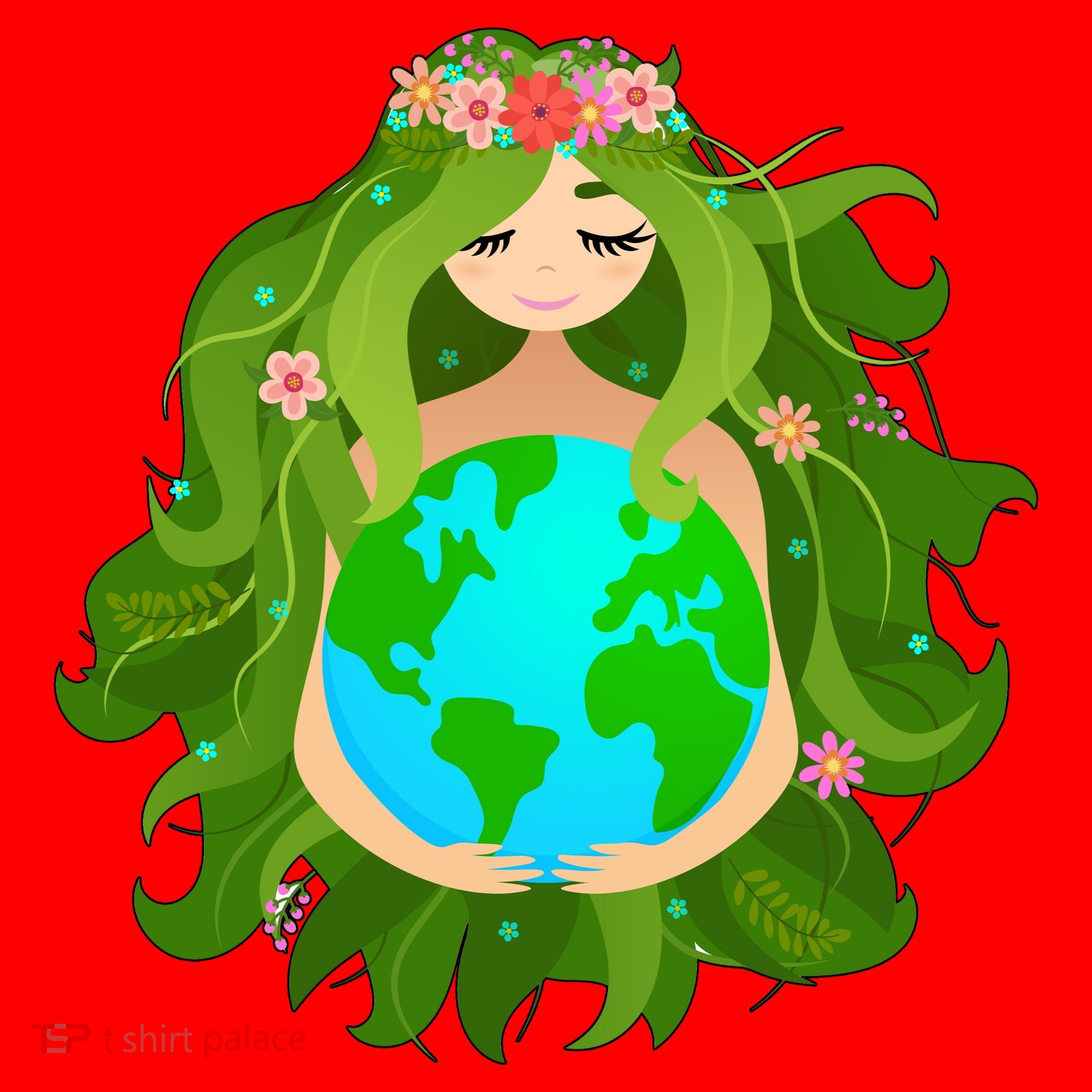 Mother Gaia Earth World Cute Santa Hat