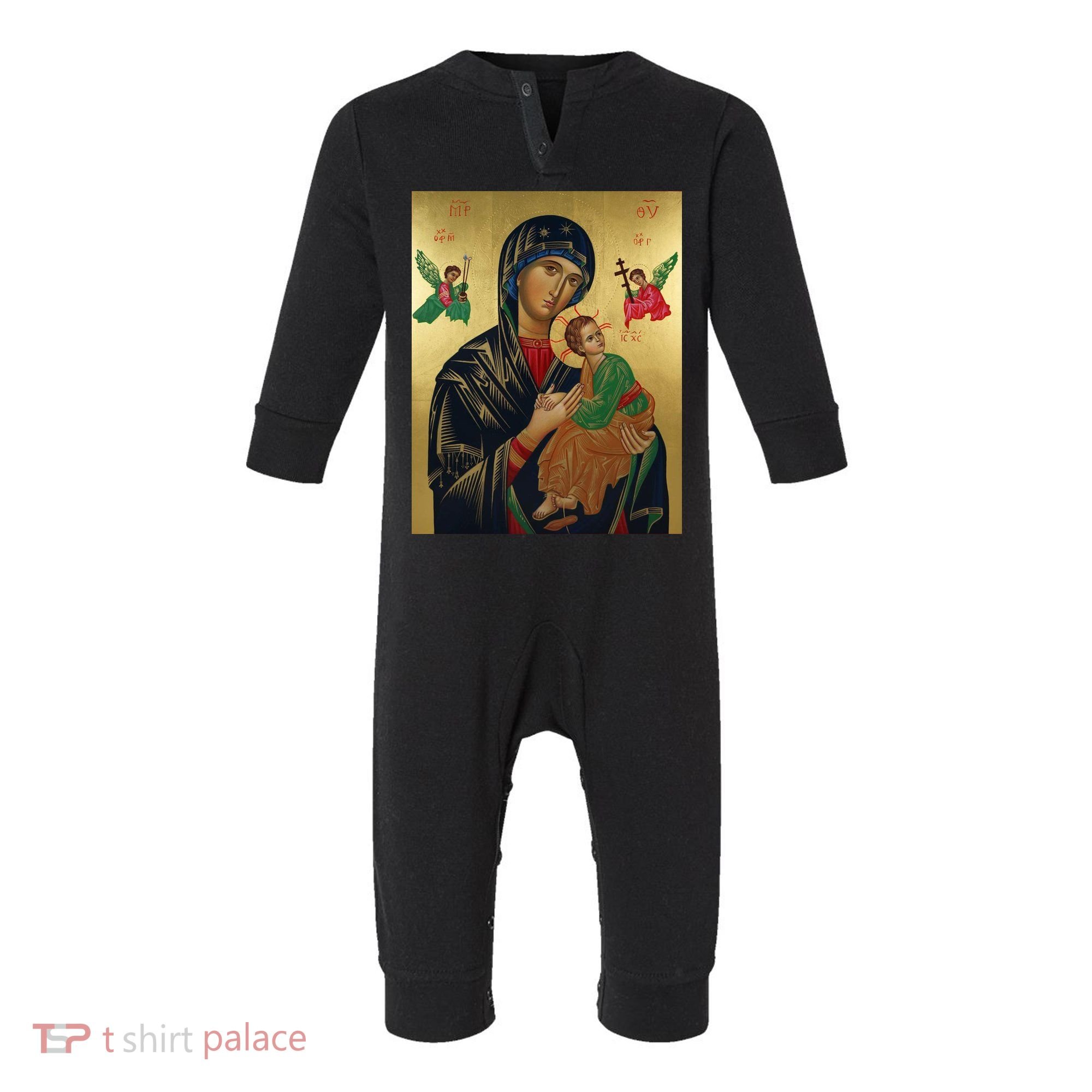 Mother Mary And Jesus Infant Fleece One Piece