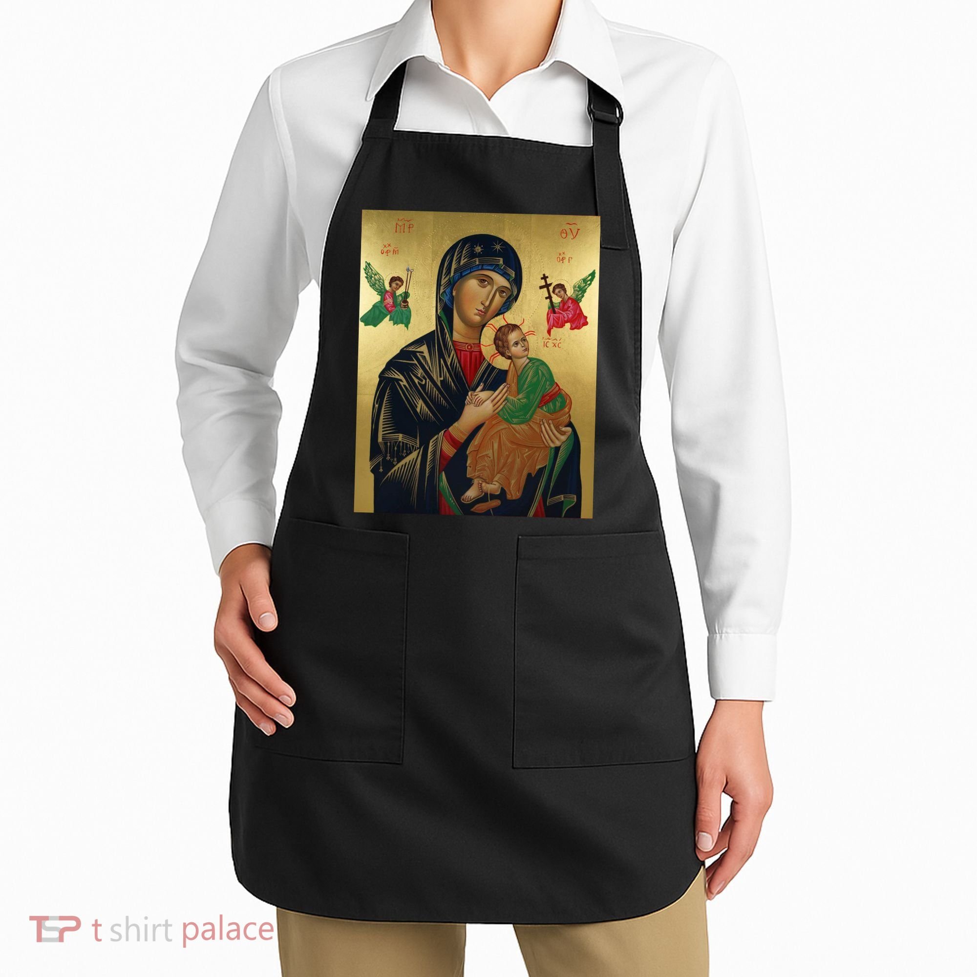 Mother Mary And Jesus Apron