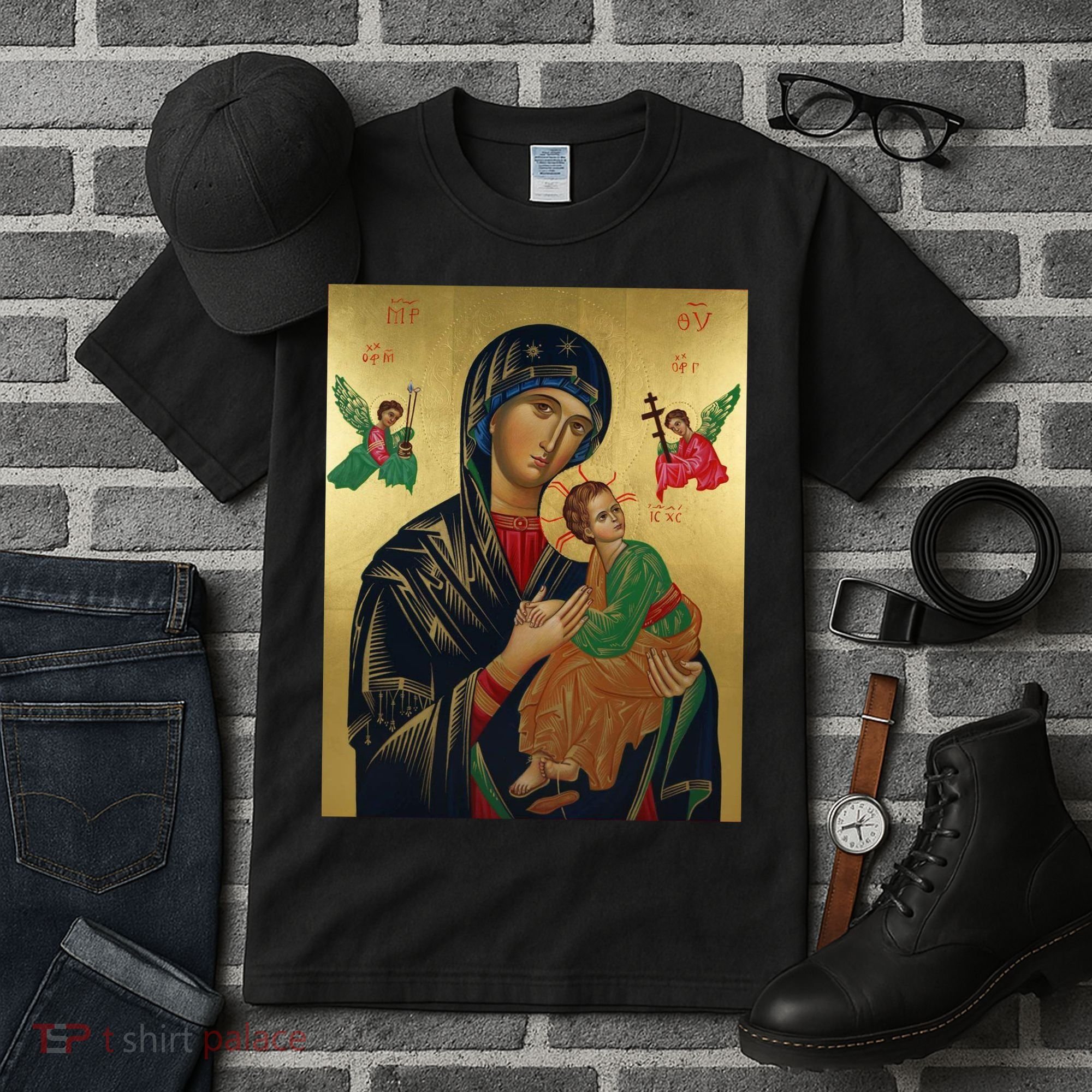 Mother Mary And Jesus Tall T-Shirt