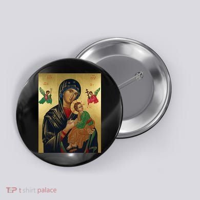 Mother Mary And Jesus Button