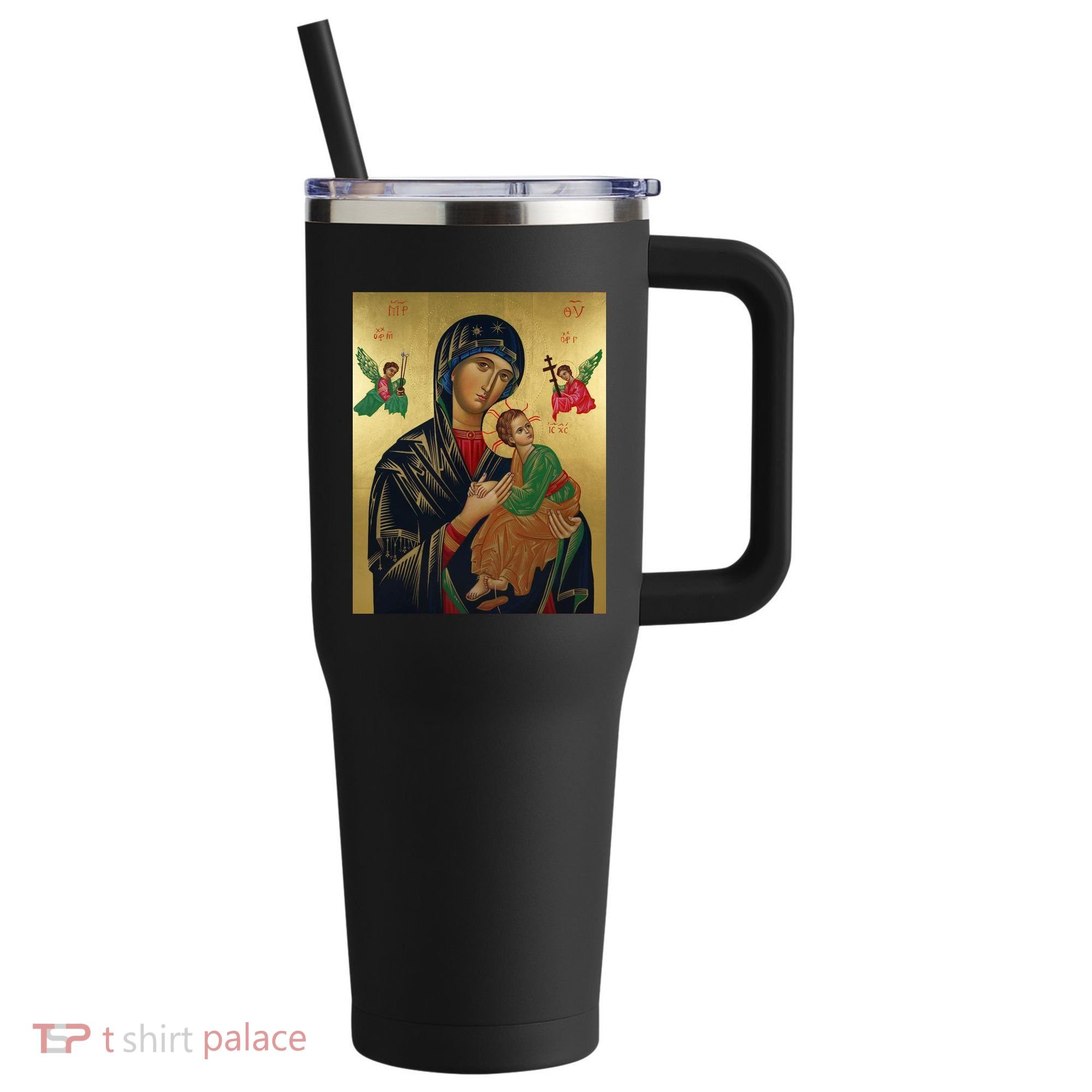 Mother Mary And Jesus 40oz Vacuum Insulated Stainless Steel Travel Tumbler