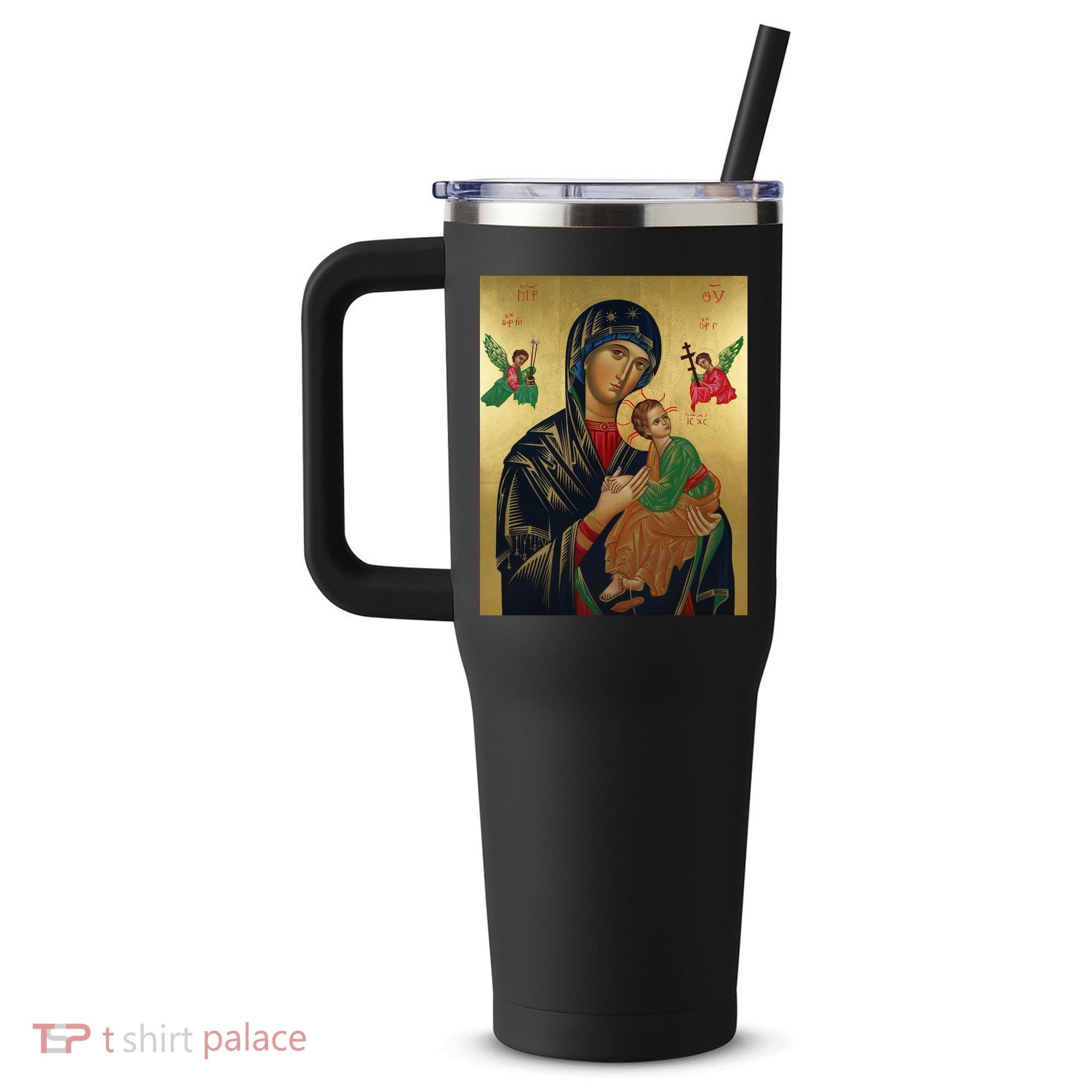 Mother Mary And Jesus 40oz Vacuum Insulated Stainless Steel Travel Tumbler