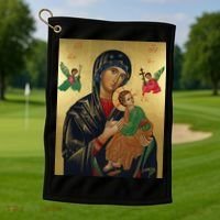 Mother Mary And Jesus Golf Towel thumb 1