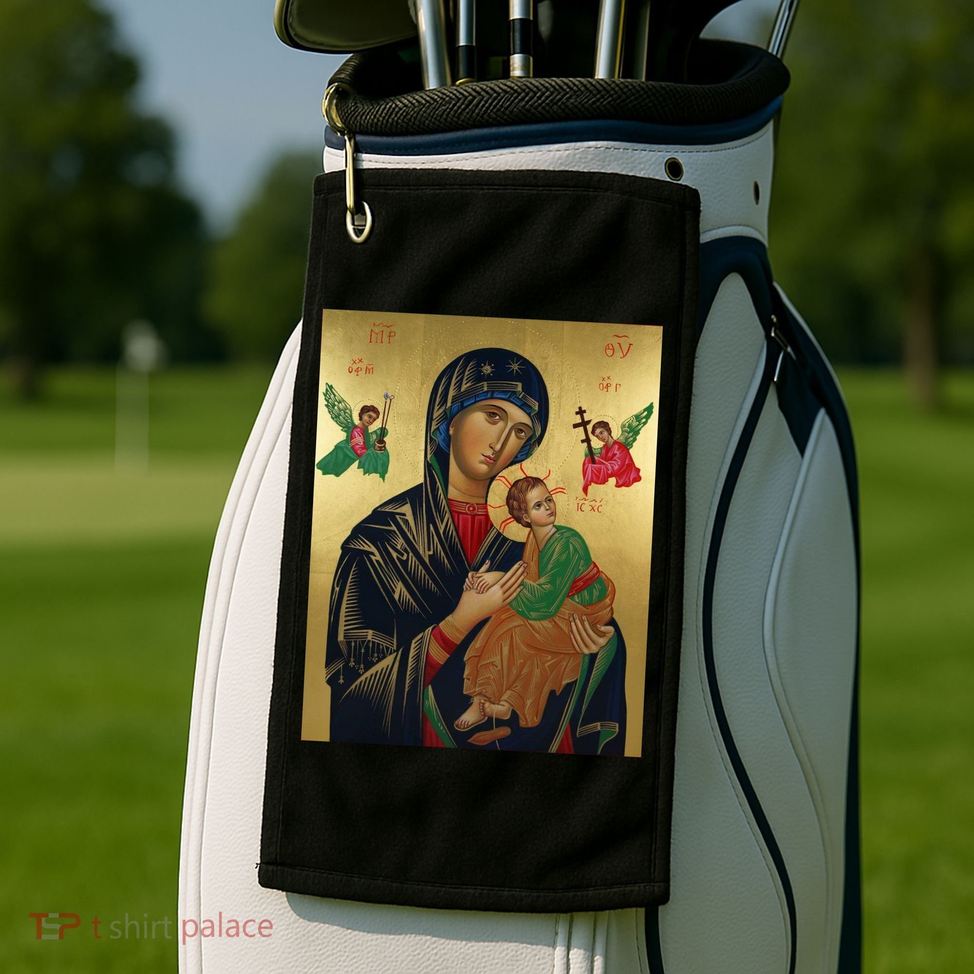 Mother Mary And Jesus Golf Towel