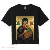 Mother Mary And Jesus Women's Crop Top Tee thumb 0