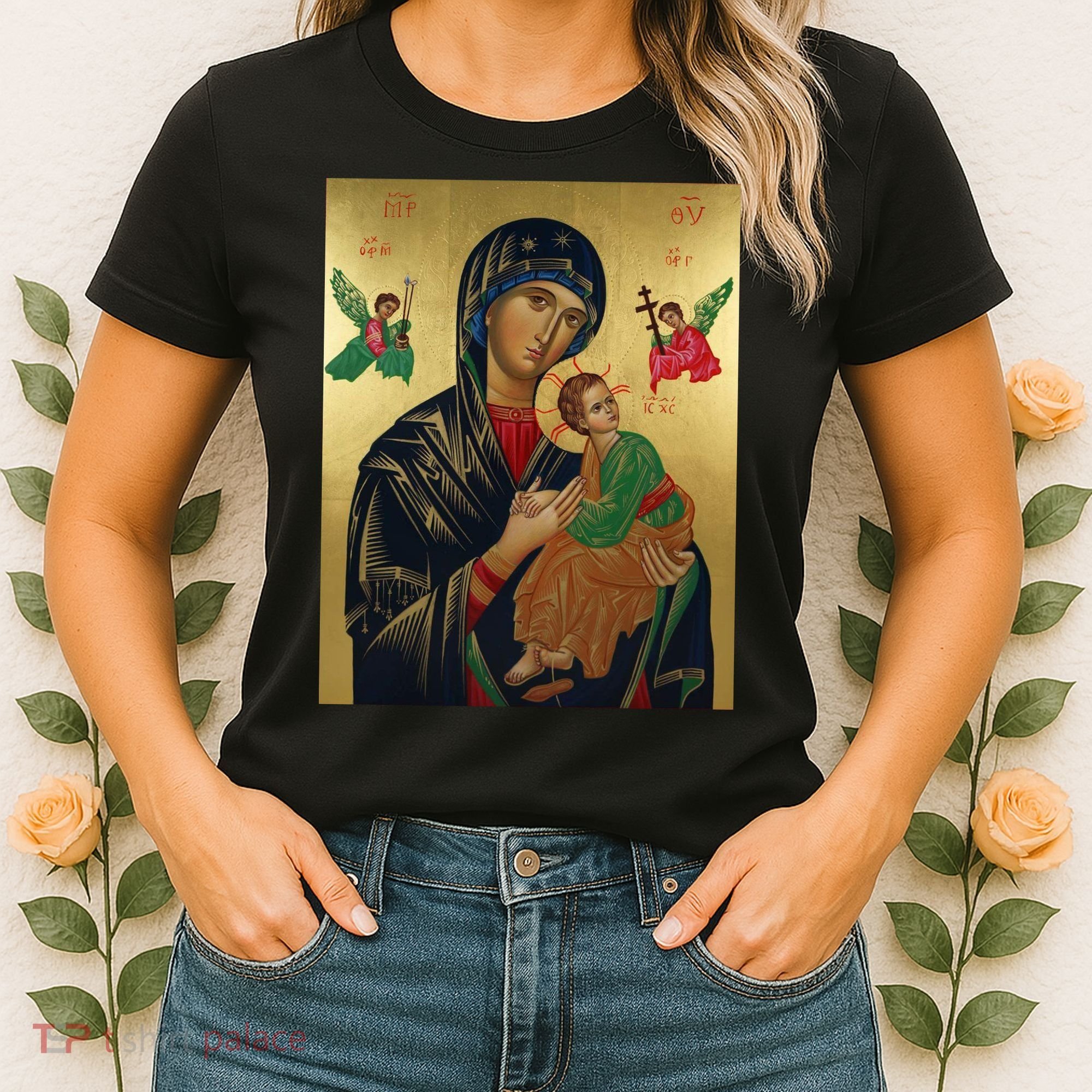 Mother Mary And Jesus Women's T-Shirt