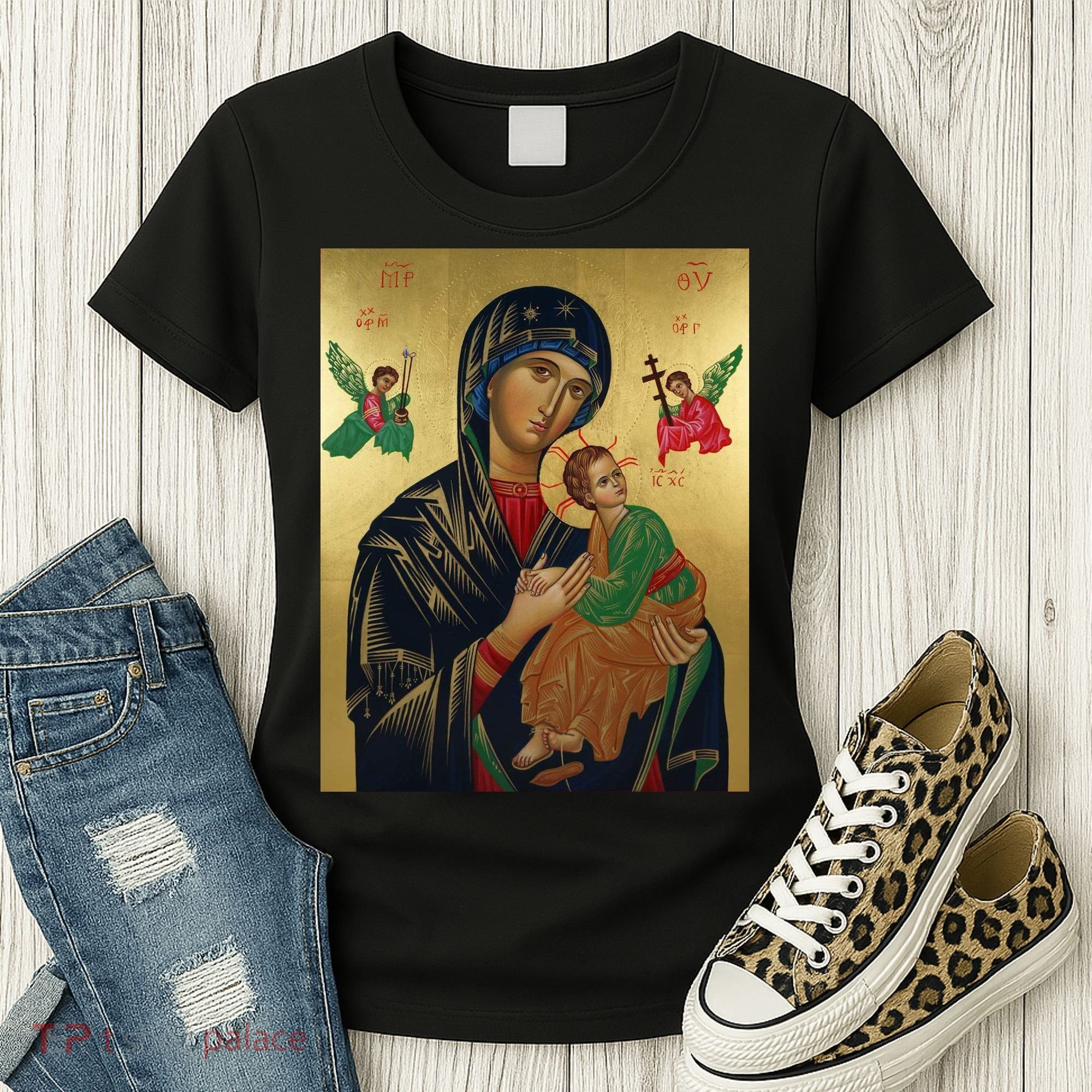 Mother Mary And Jesus Women's T-Shirt