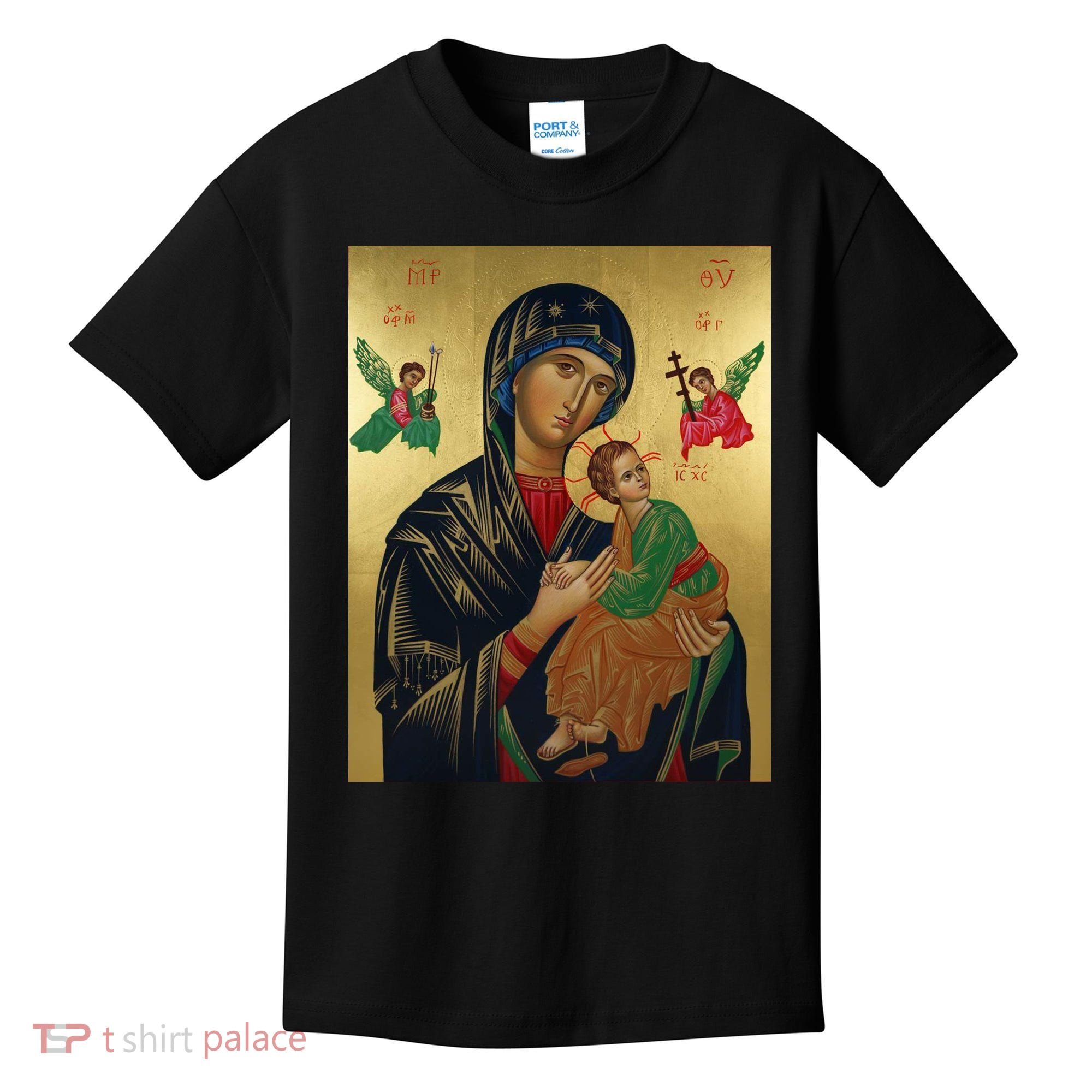 Mother Mary And Jesus Kids T-Shirt