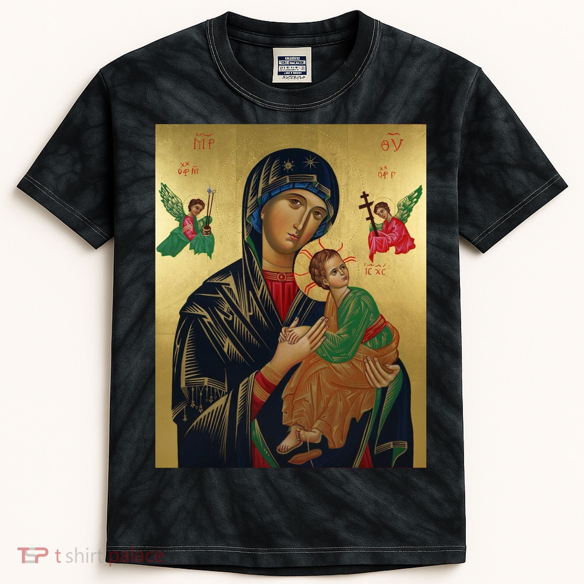 Mother Mary And Jesus Kids Tie-Dye T-Shirt