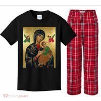 Mother Mary And Jesus Kids Plaid Pajama Set thumb 0