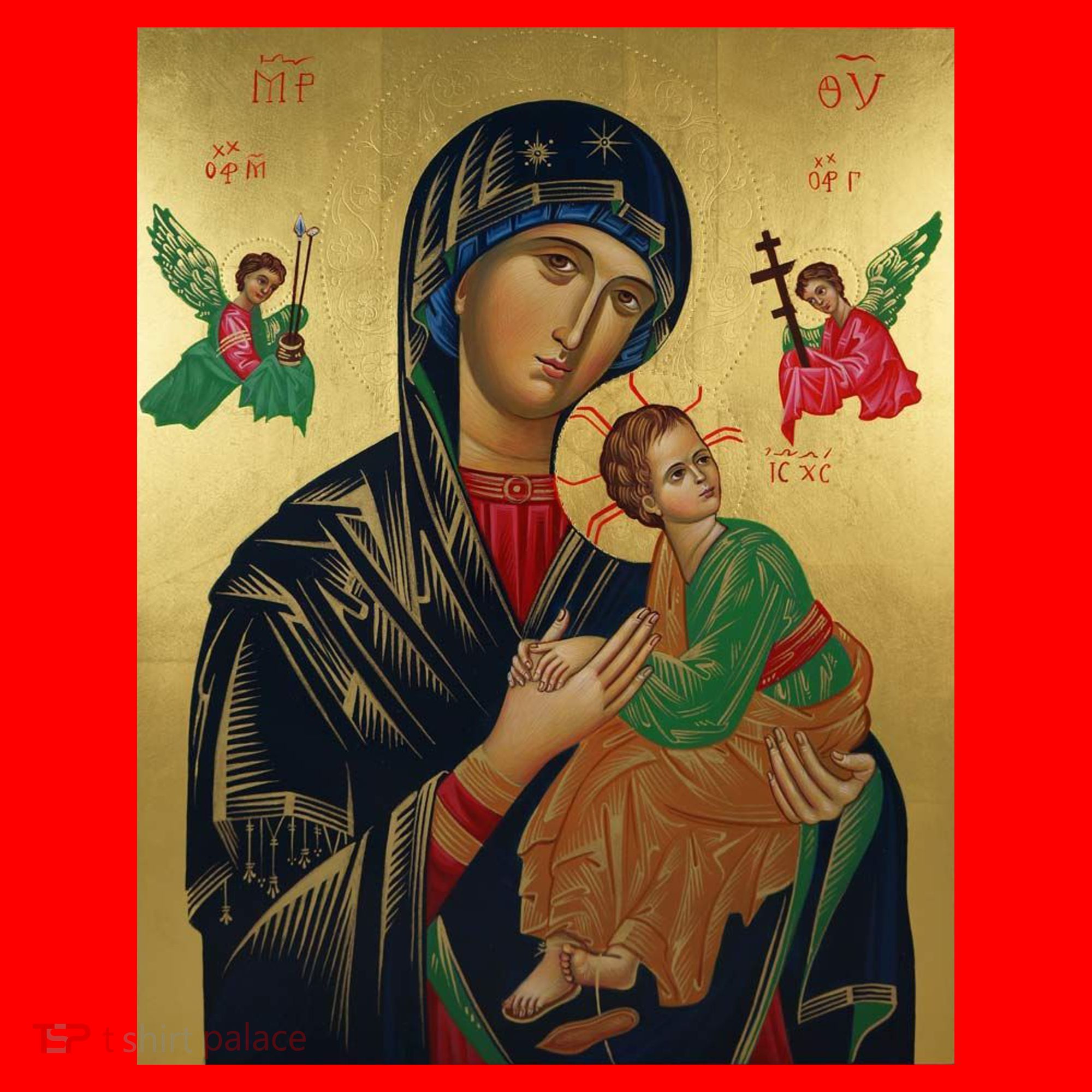 Mother Mary And Jesus Santa Hat
