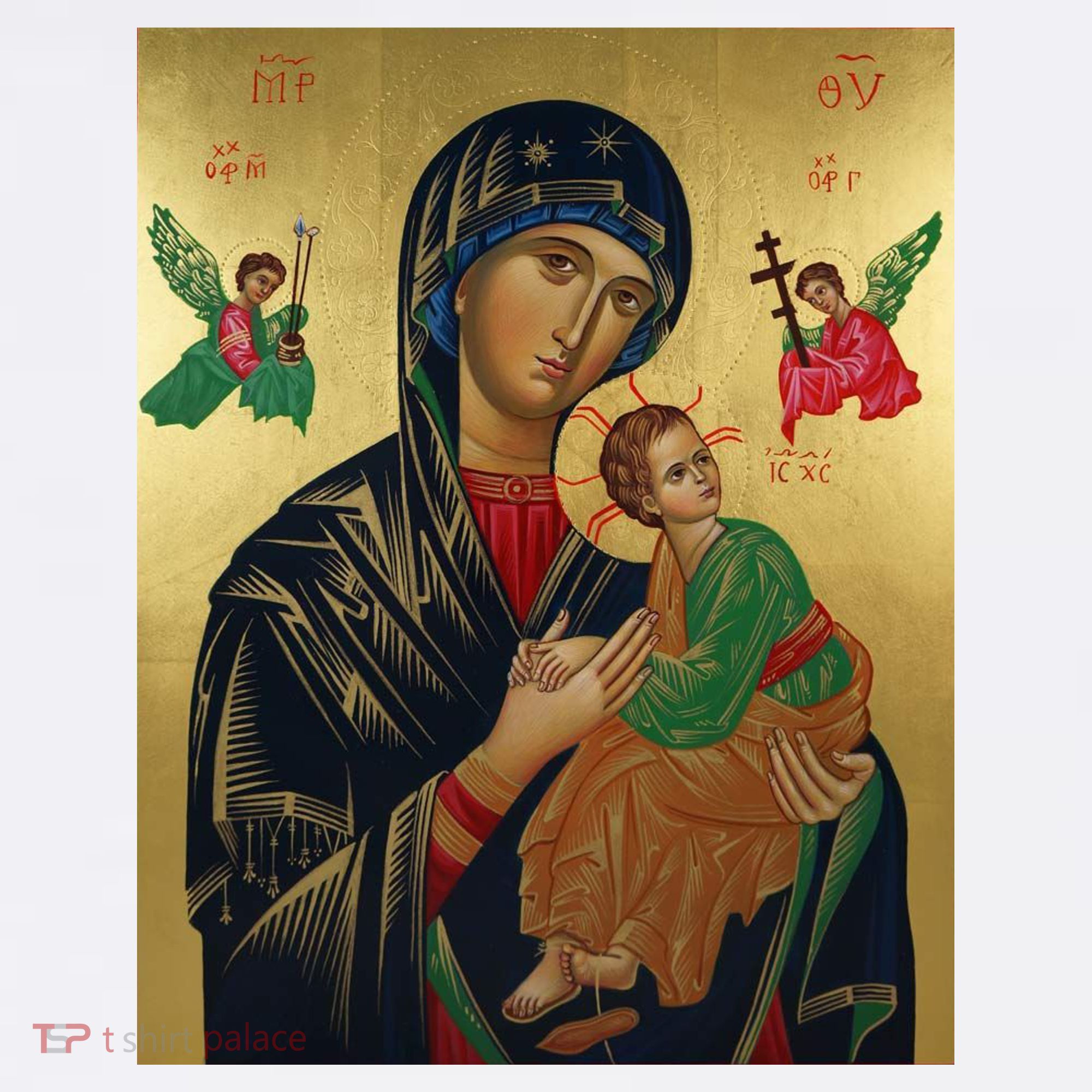 Mother Mary And Jesus Comfort Colors Garment-Dyed Hooded Sweatshirt