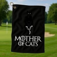 Mother of Cats Funny Cat Lover Golf Towel thumb 1