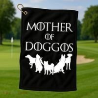 Mother Of Doggos Dog Mom Golf Towel thumb 1