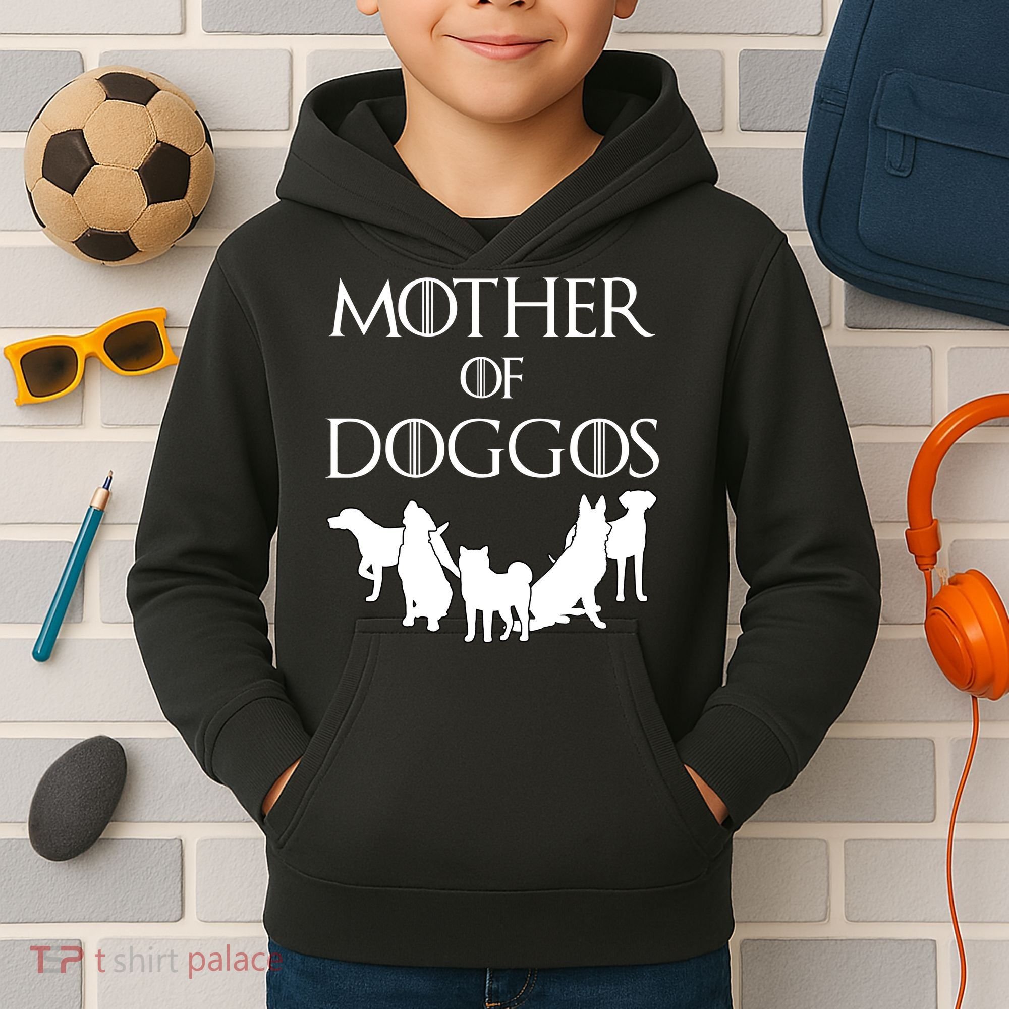 Mother Of Doggos Dog Mom Kids Hoodie