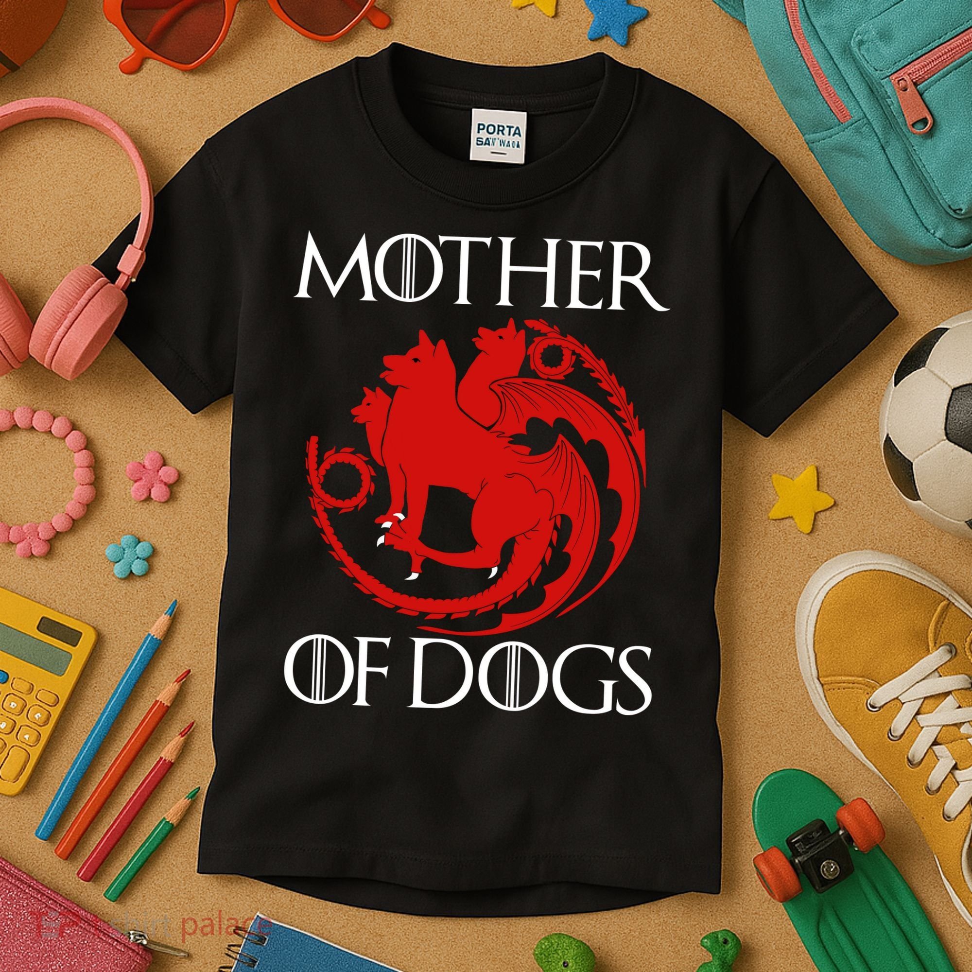 Mother Of Dogs Emblem Kids T-Shirt