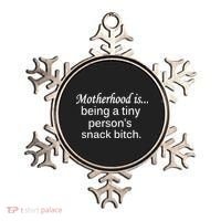 Motherhood Is Being A Tiny Person's Snack Ornament thumb 0