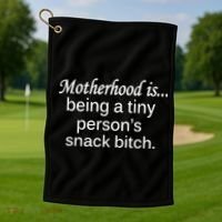 Motherhood Is Being A Tiny Person's Snack Golf Towel thumb 1