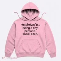 Motherhood Is Being A Tiny Person's Snack Hoodie thumb 0