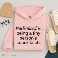 Motherhood Is Being A Tiny Person's Snack Hoodie thumb 4