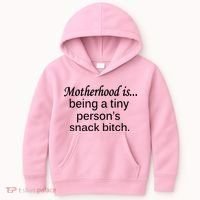 Motherhood Is Being A Tiny Person's Snack Kids Hoodie thumb 0