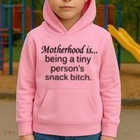 Motherhood Is Being A Tiny Person's Snack Kids Hoodie thumb 2