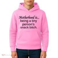 Motherhood Is Being A Tiny Person's Snack Kids Hoodie thumb 4