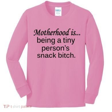 Motherhood Is Being A Tiny Person's Snack Kids Long Sleeve Shirt