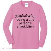 Motherhood Is Being A Tiny Person's Snack Kids Long Sleeve Shirt thumb 0