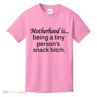 Motherhood Is Being A Tiny Person's Snack Kids T-Shirt thumb 0