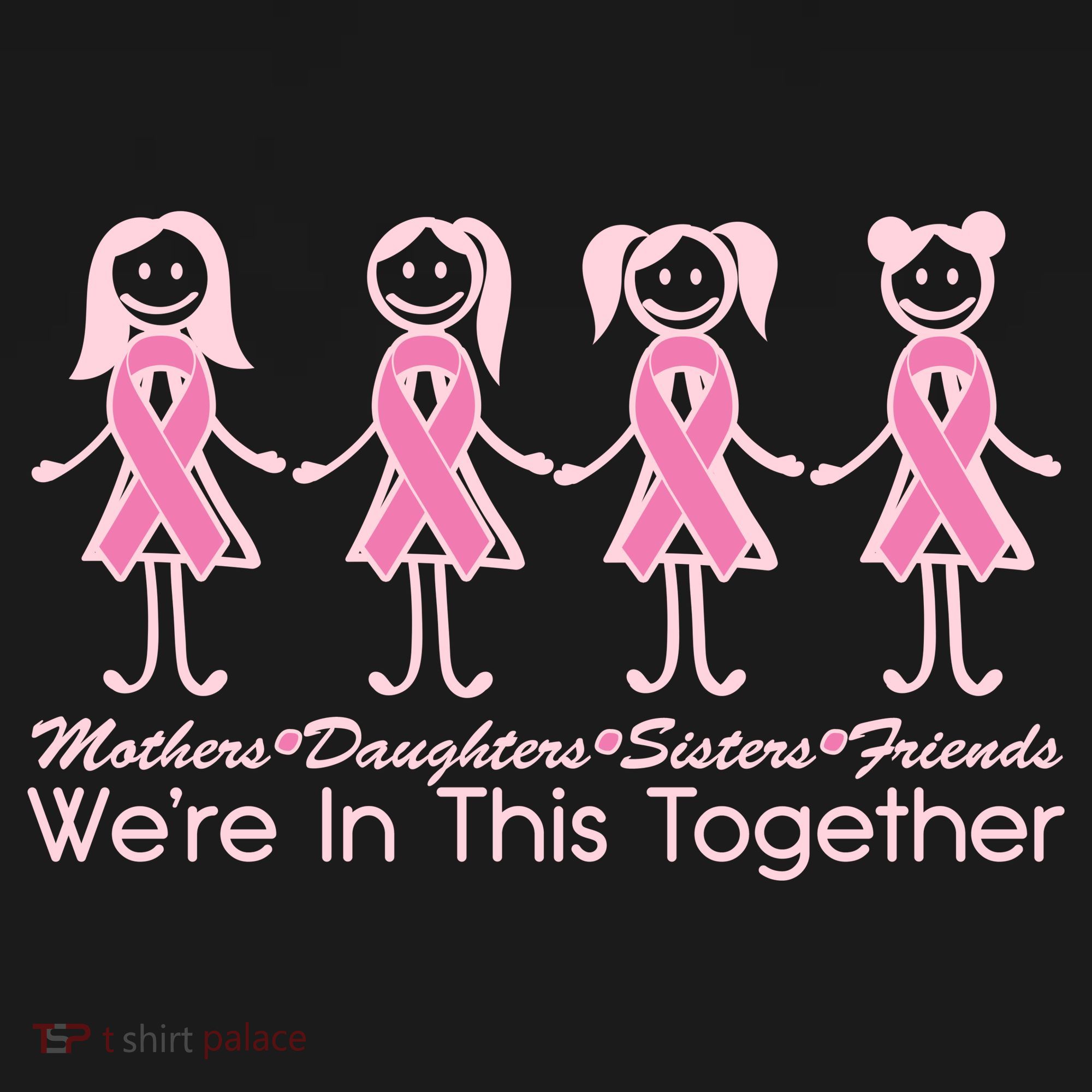 Mothers Daughters Sisters Friends We're In This Together Breast Cancer Women's Hoodie