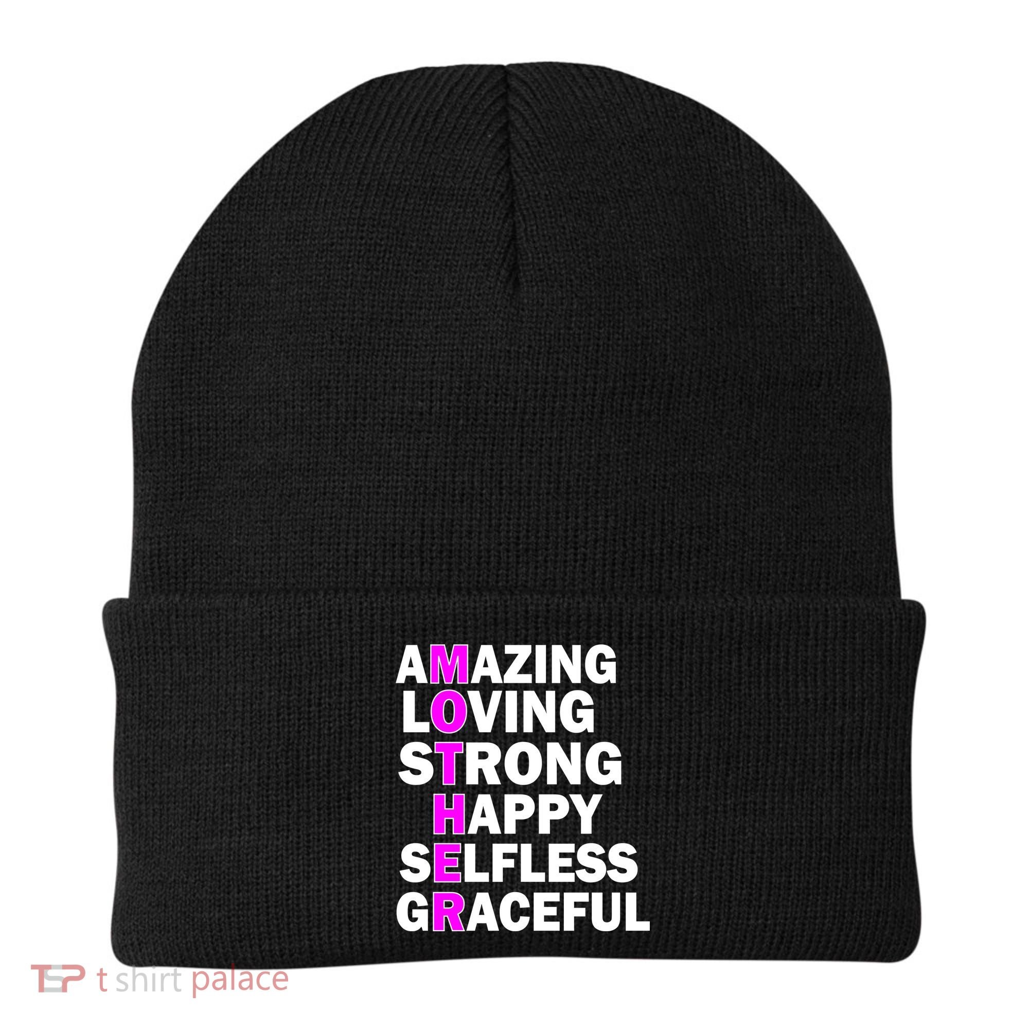 Mother's Day Quote Amazing Loving Strong Happy Beanie