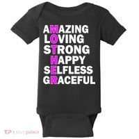 Mother's Day Quote Amazing Loving Strong Happy Baby Bodysuit thumb 0