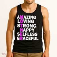 Mother's Day Quote Amazing Loving Strong Happy Tank Top thumb 3