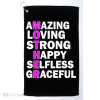 Mother's Day Quote Amazing Loving Strong Happy Golf Towel thumb 0