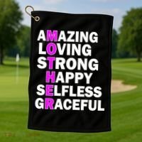 Mother's Day Quote Amazing Loving Strong Happy Golf Towel thumb 1