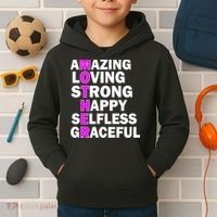 Mother's Day Quote Amazing Loving Strong Happy Kids Hoodie thumb 2