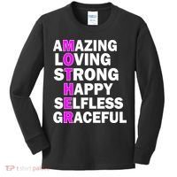 Mother's Day Quote Amazing Loving Strong Happy Kids Long Sleeve Shirt thumb 0