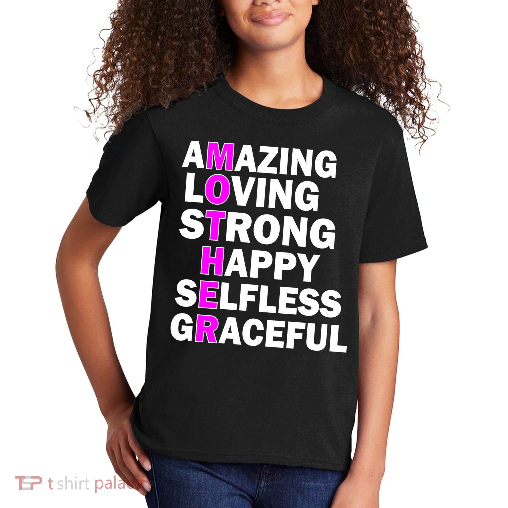 Mother's Day Quote Amazing Loving Strong Happy Kids T-Shirt